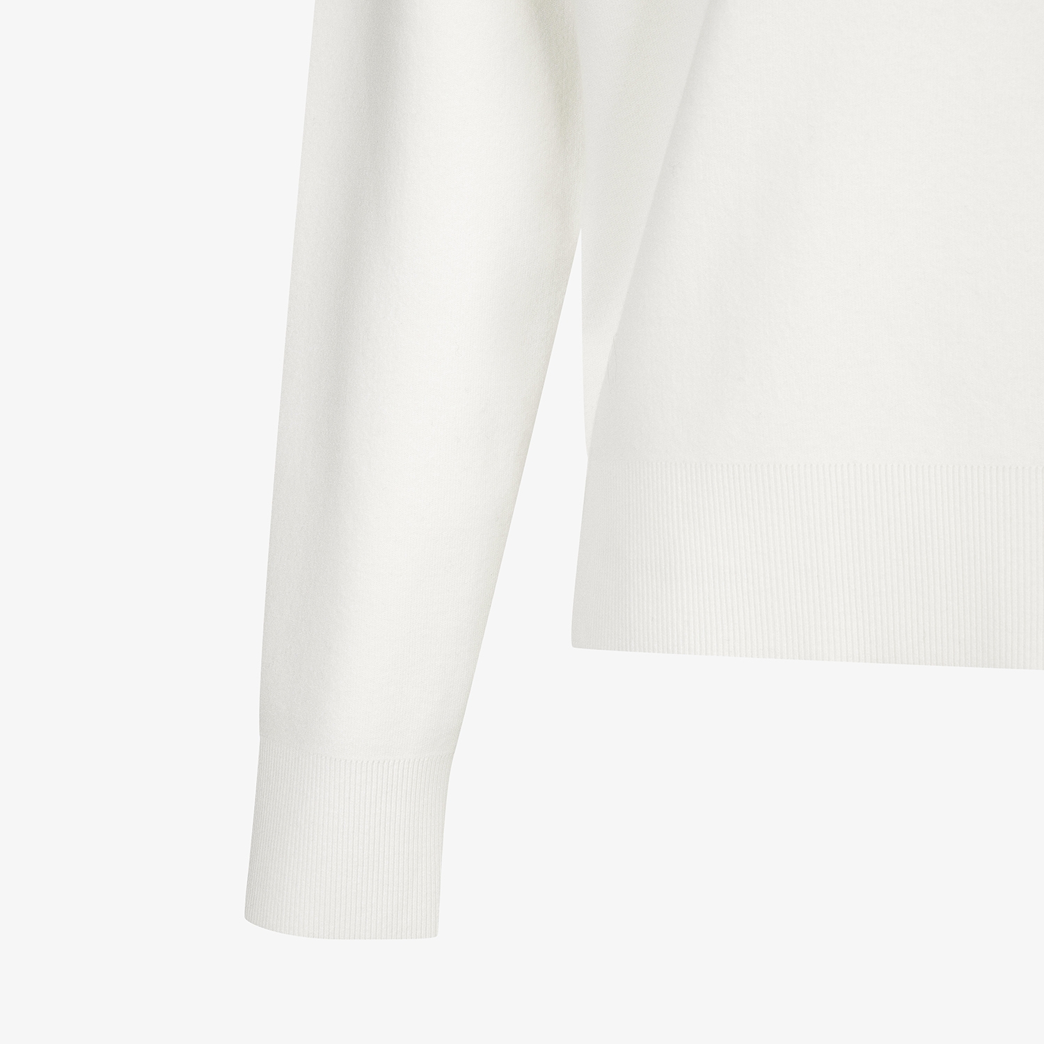 여성 사우스크로스 배색 스트라이프 하프집 니트_아이보리