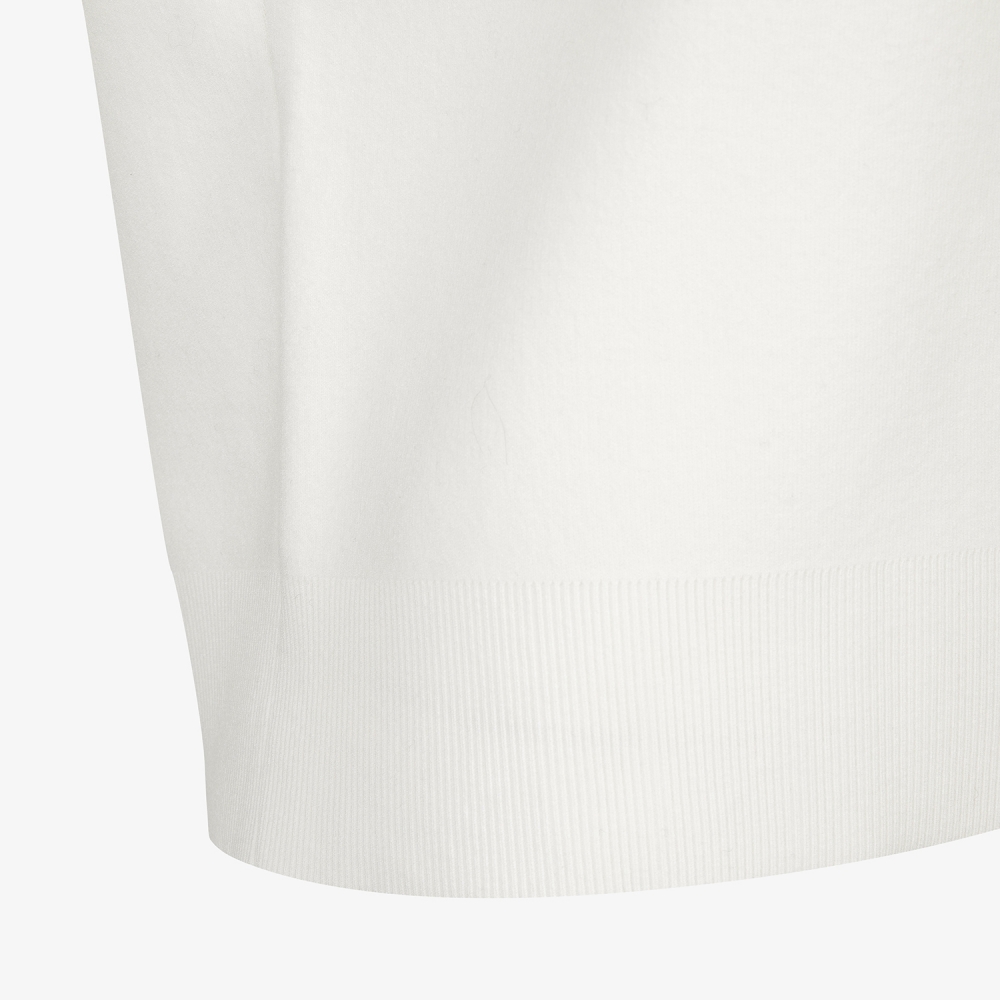 여성 사우스크로스 배색 스트라이프 하프집 니트_아이보리