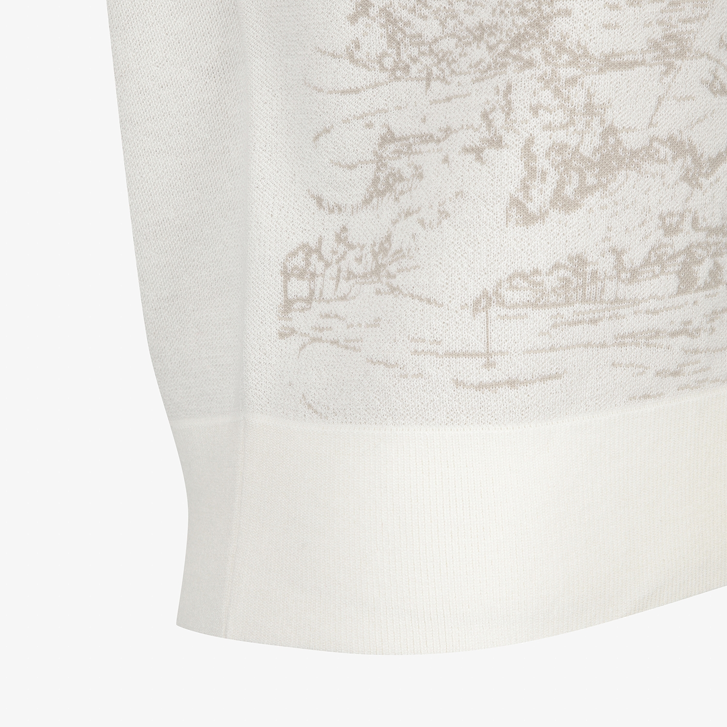 여성 사우스크로스 남해 헤리티지 드로잉 배색 카라 니트_아이보리