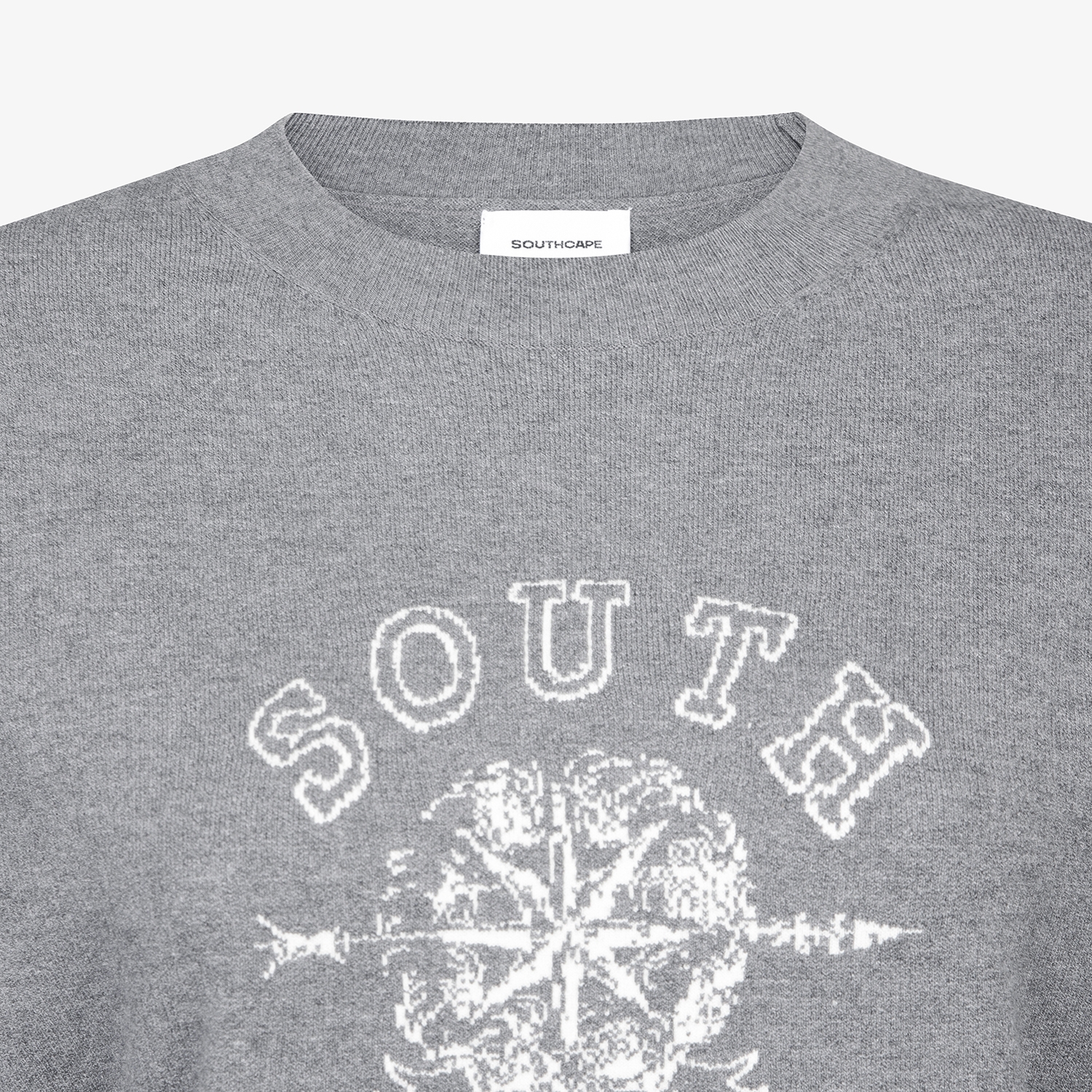 여성 사우스크로스 라운드넥 니트 풀오버_그레이