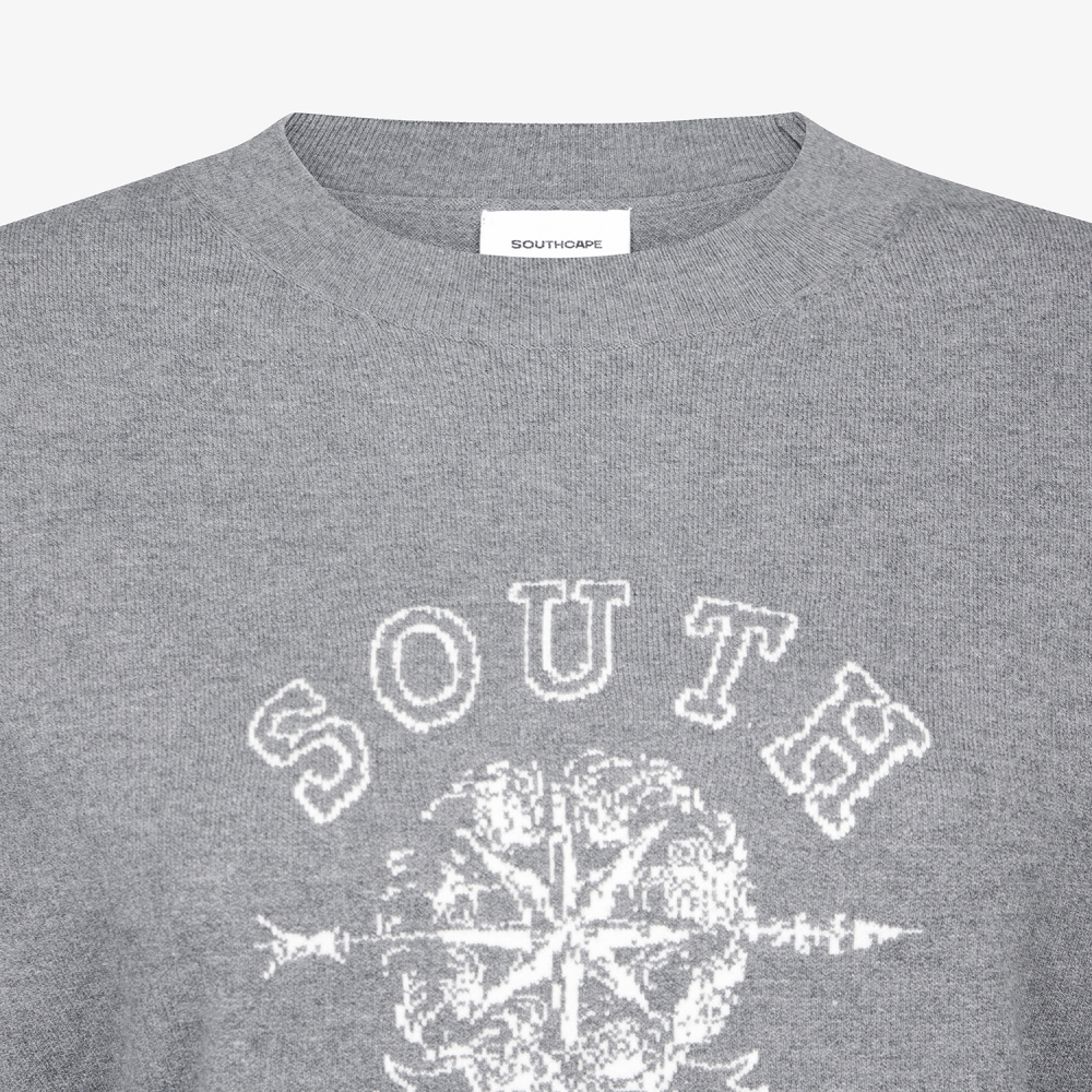 여성 사우스크로스 라운드넥 니트 풀오버_그레이