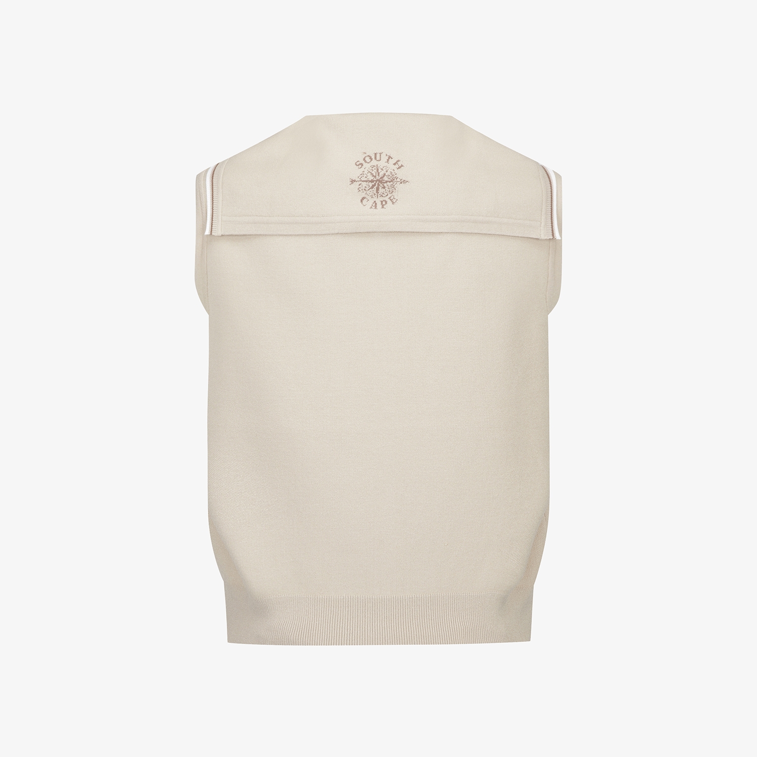 여성 사우스크로스 세일러 카라 니트 베스트_베이지