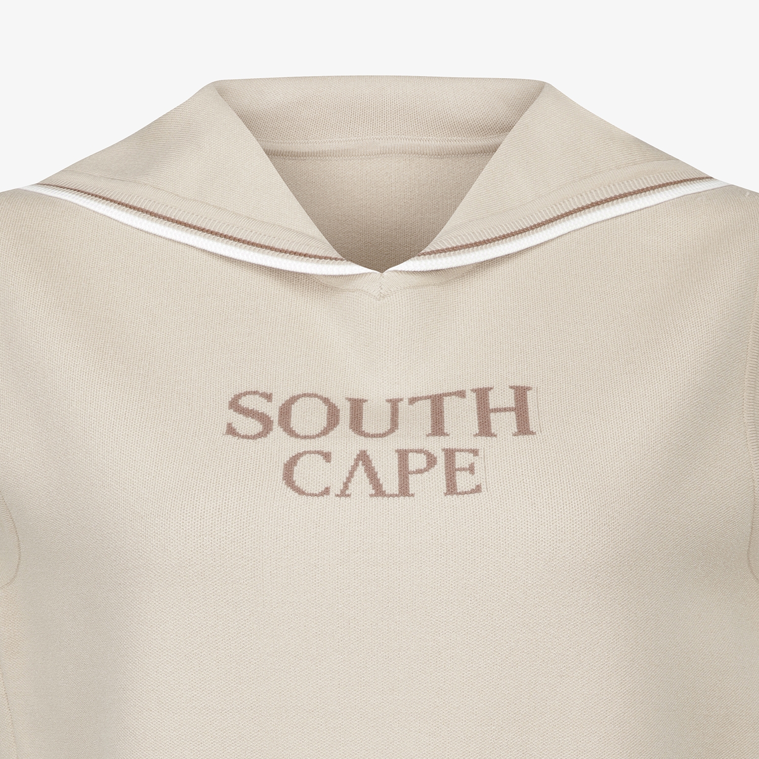 여성 사우스크로스 세일러 카라 니트 베스트_베이지