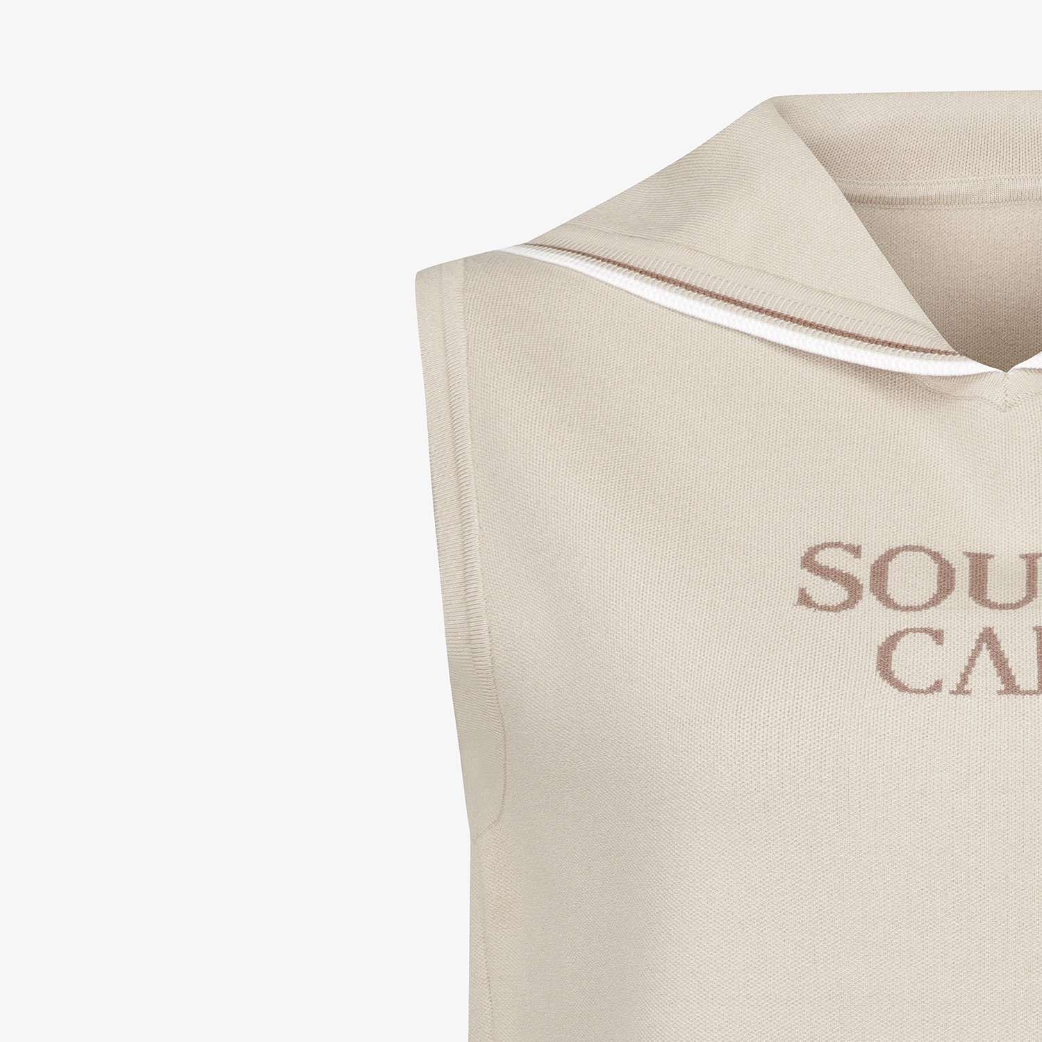 여성 사우스크로스 세일러 카라 니트 베스트_베이지