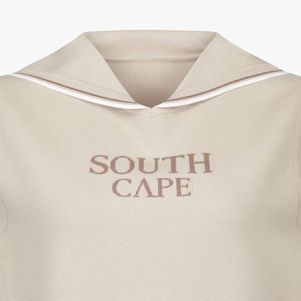 여성 사우스크로스 세일러 카라 니트 베스트_베이지