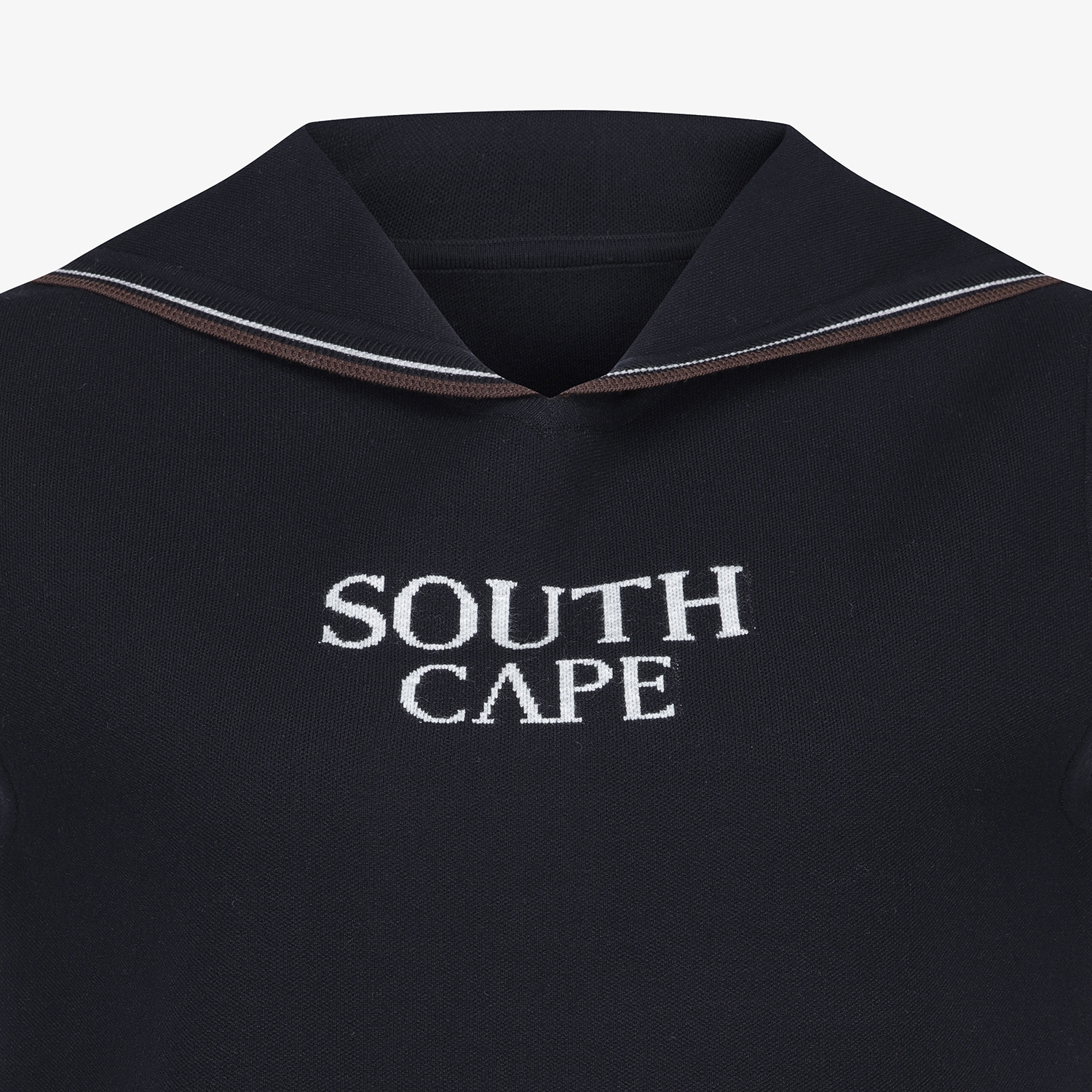 여성 사우스크로스 세일러 카라 니트 베스트_네이비