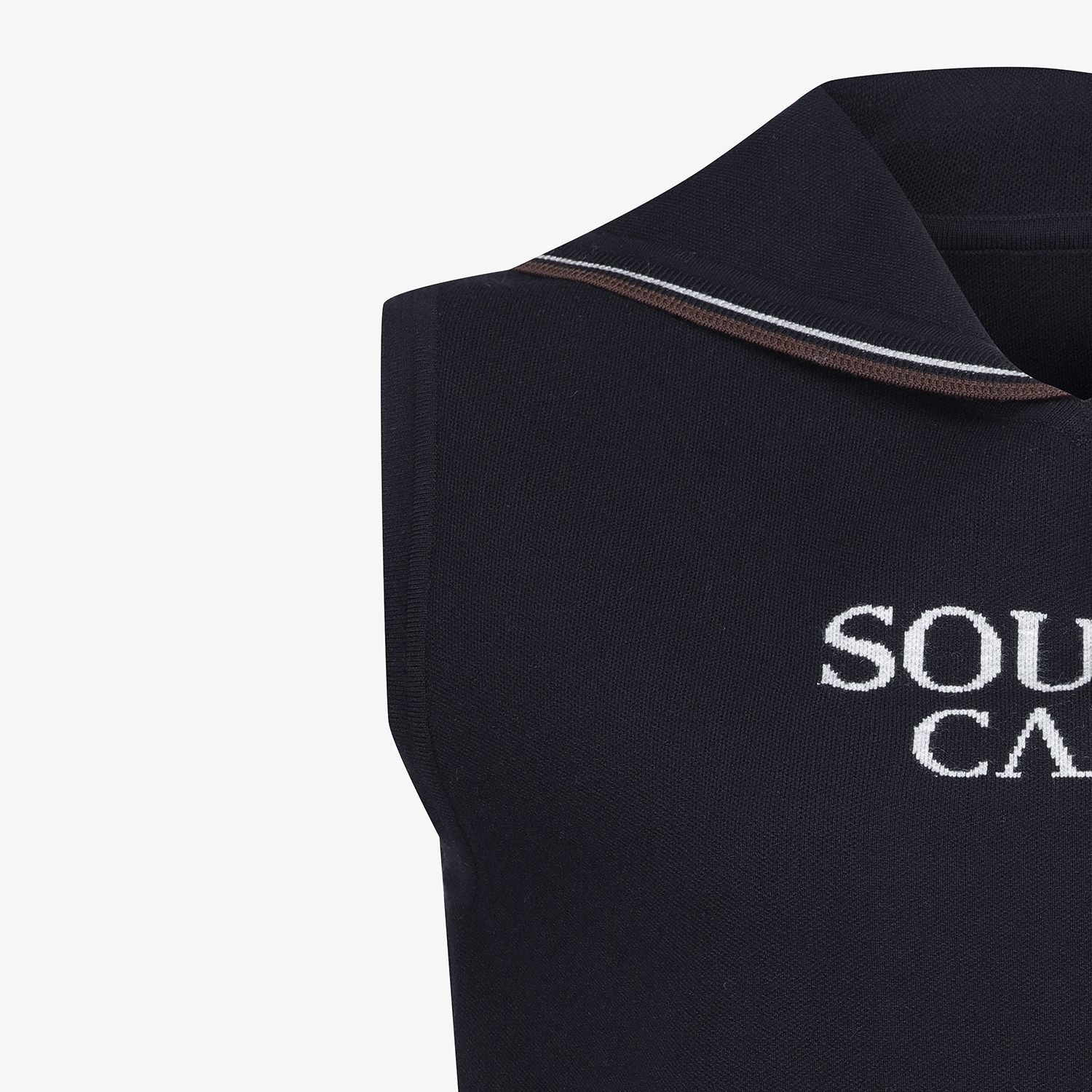 여성 사우스크로스 세일러 카라 니트 베스트_네이비