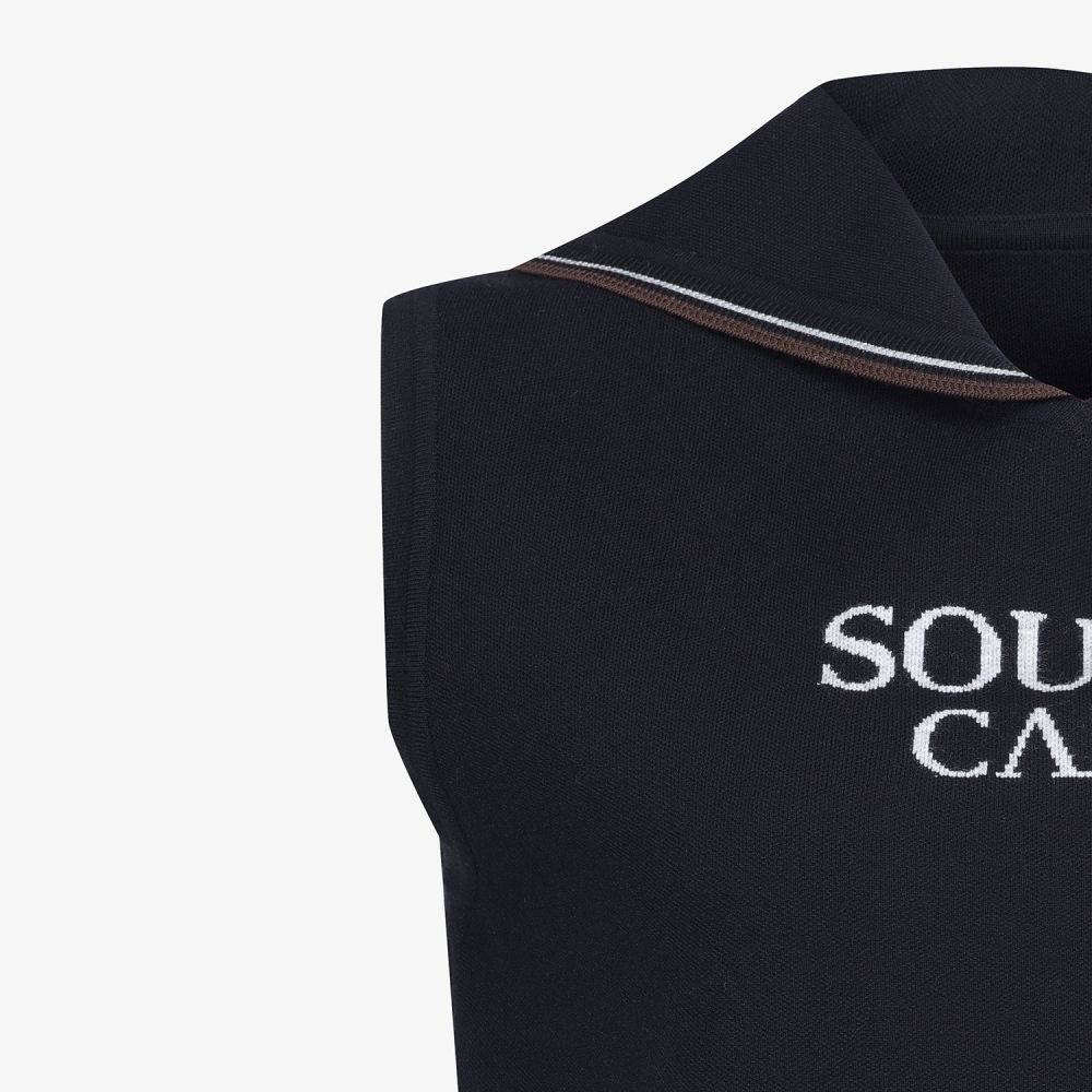 여성 사우스크로스 세일러 카라 니트 베스트_네이비