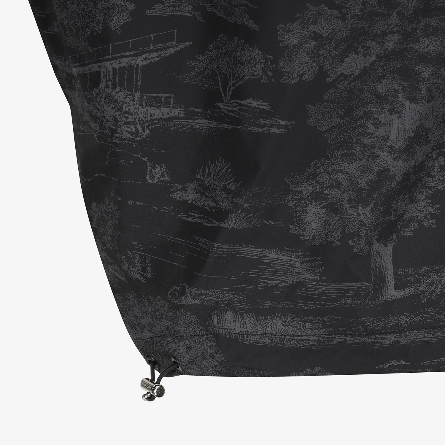 사우스케이프 여성 남해 헤리티지 프린트 크롭 후드 윈드브레이커_블랙