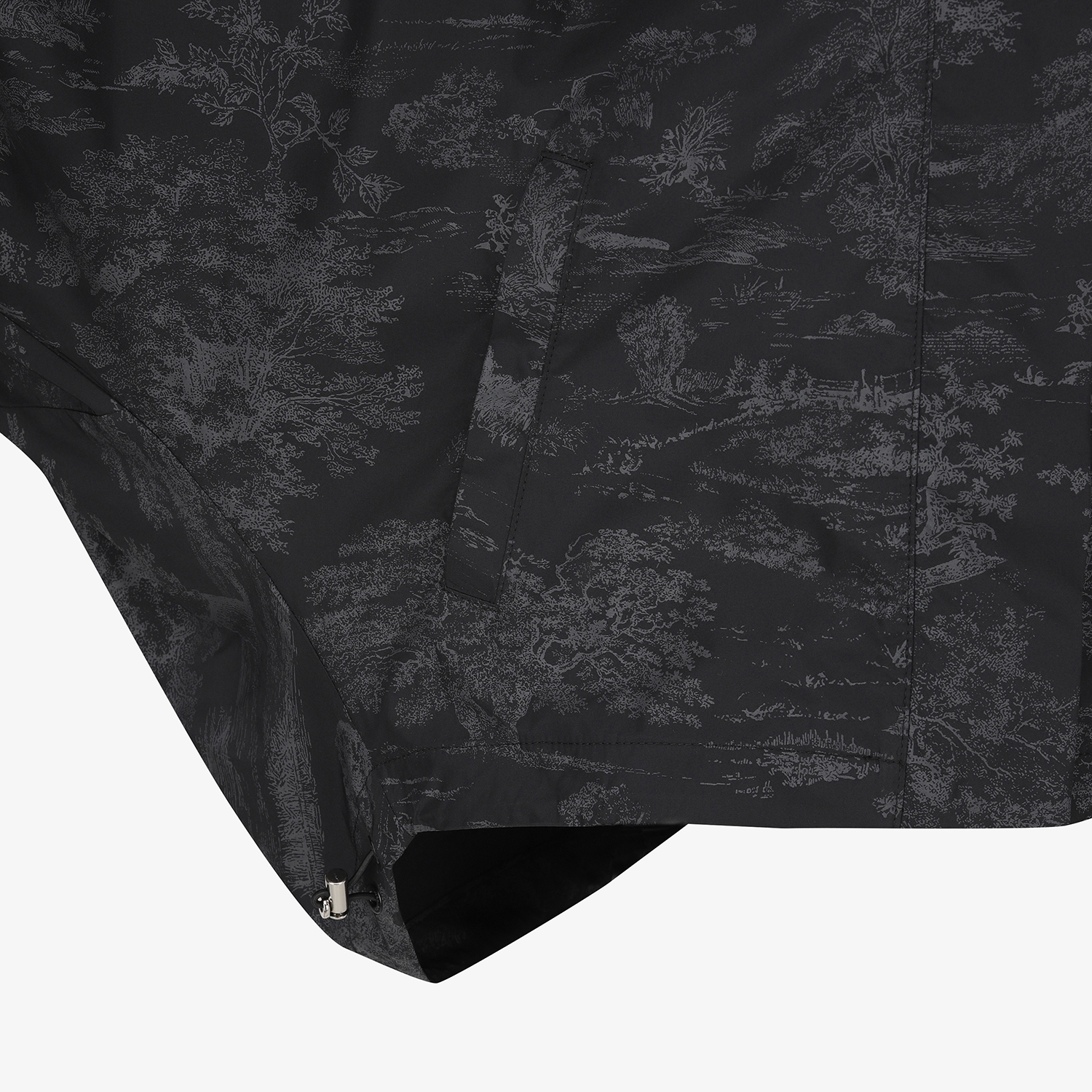 사우스케이프 여성 남해 헤리티지 프린트 크롭 후드 윈드브레이커_블랙