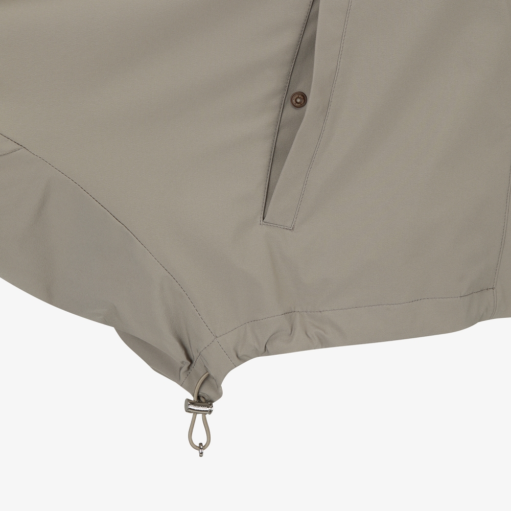 여성 사우스크로스 오버핏 크롭 후드 윈드브레이커_카키 베이지