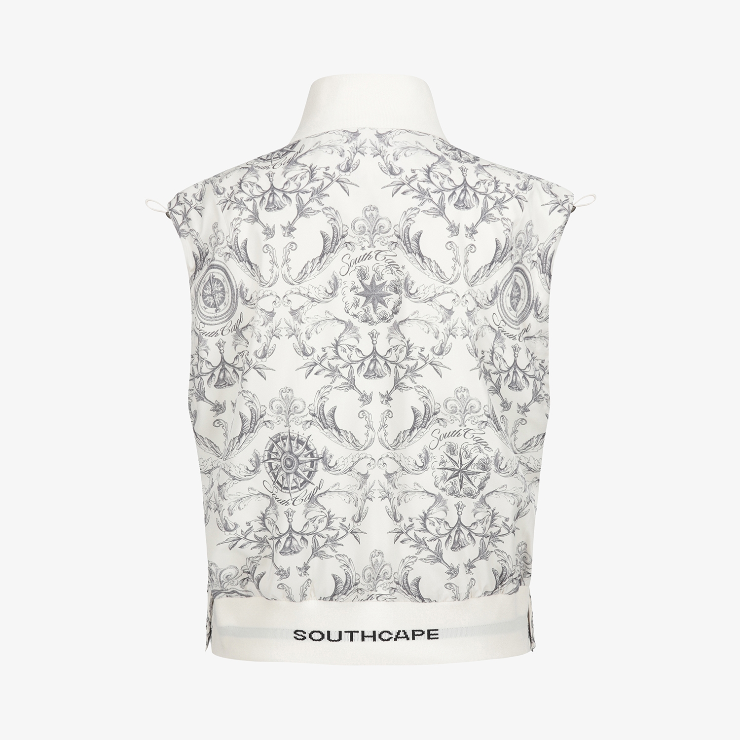 여성 사우스크로스 하이넥 풀집업 베스트_크림