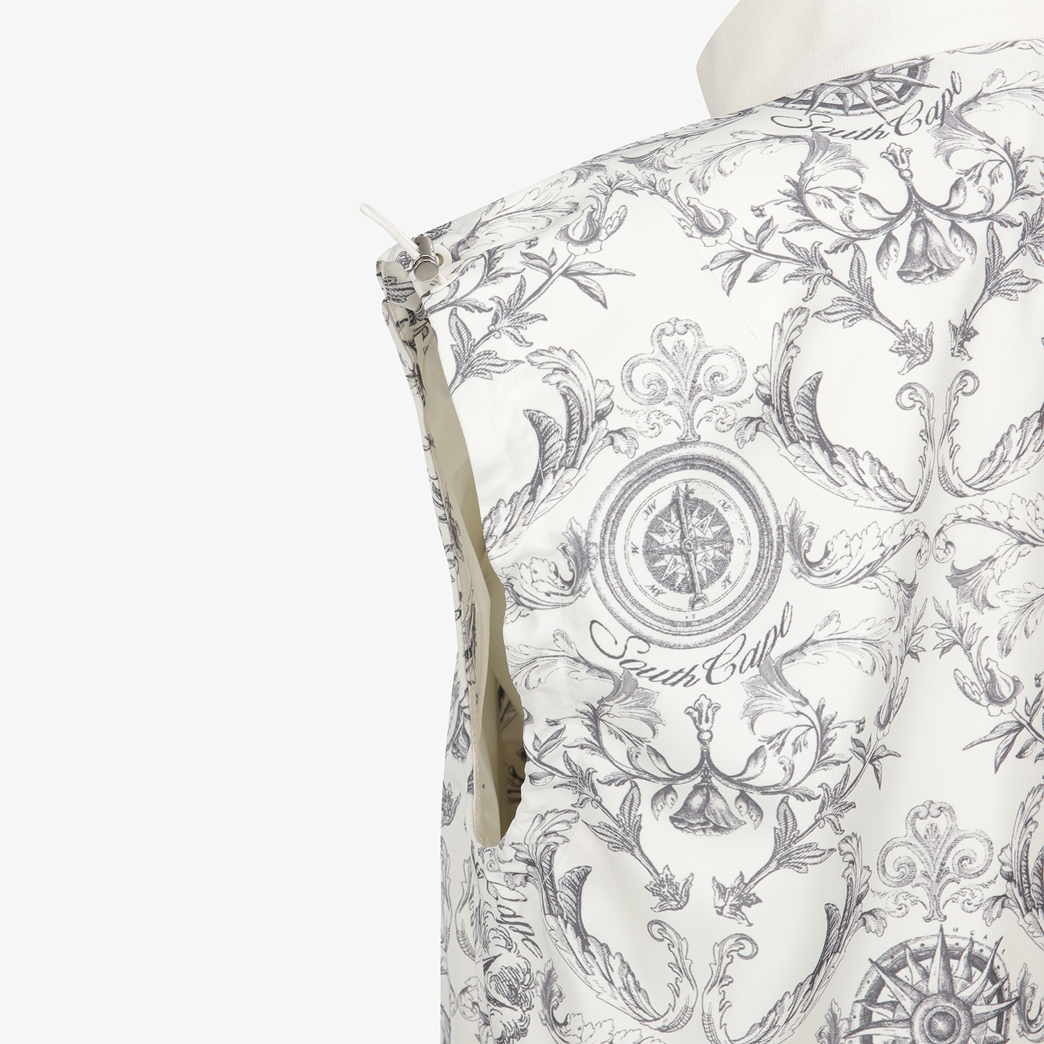 여성 사우스크로스 하이넥 풀집업 베스트_크림