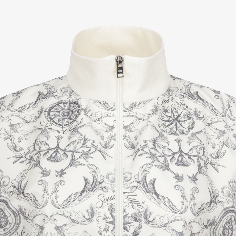 여성 사우스크로스 하이넥 풀집업 베스트_크림