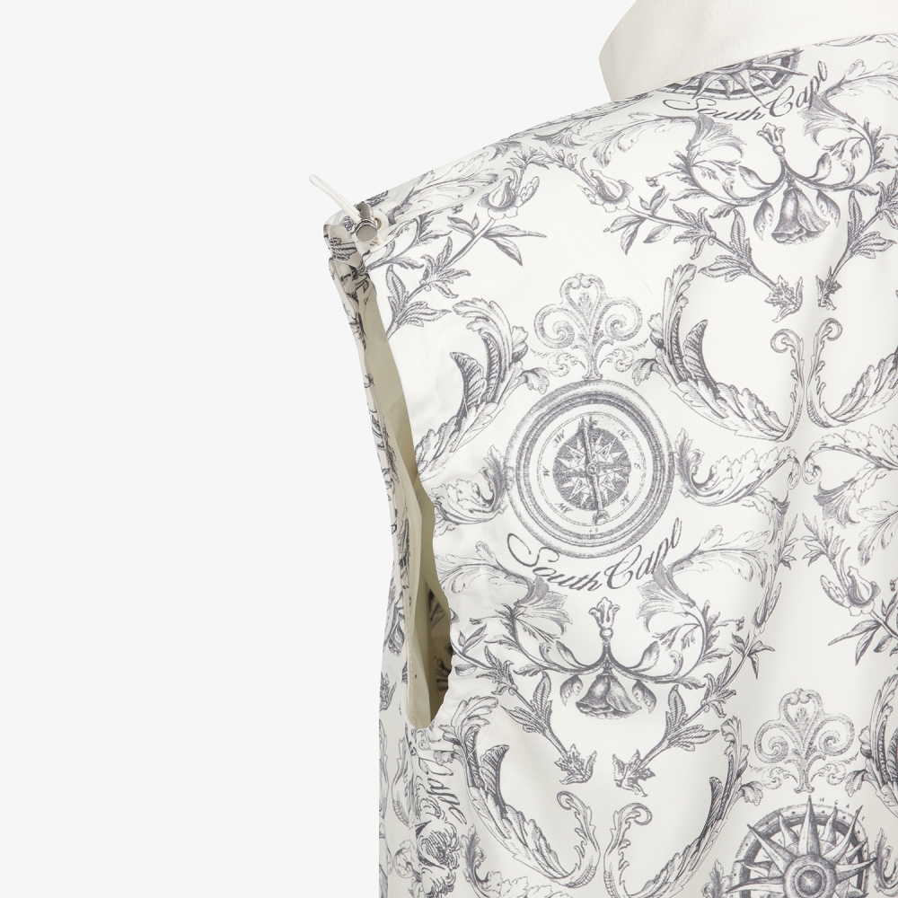 여성 사우스크로스 하이넥 풀집업 베스트_크림