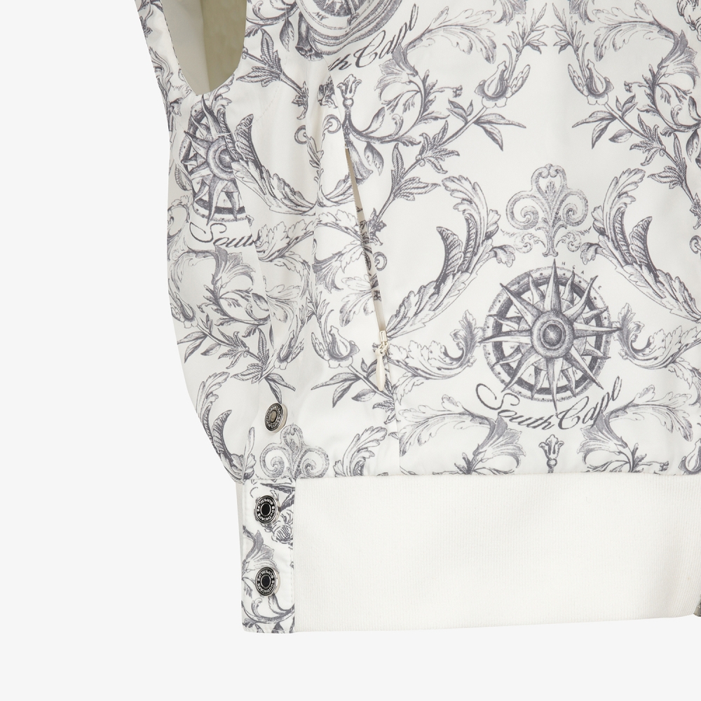 여성 사우스크로스 하이넥 풀집업 베스트_크림