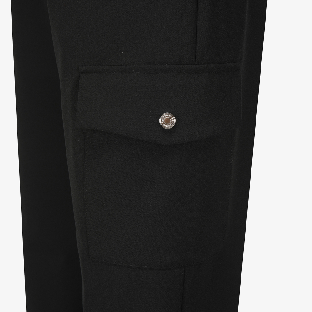 사우스케이프 여성 테이퍼드 핏 카고 포켓 팬츠_블랙