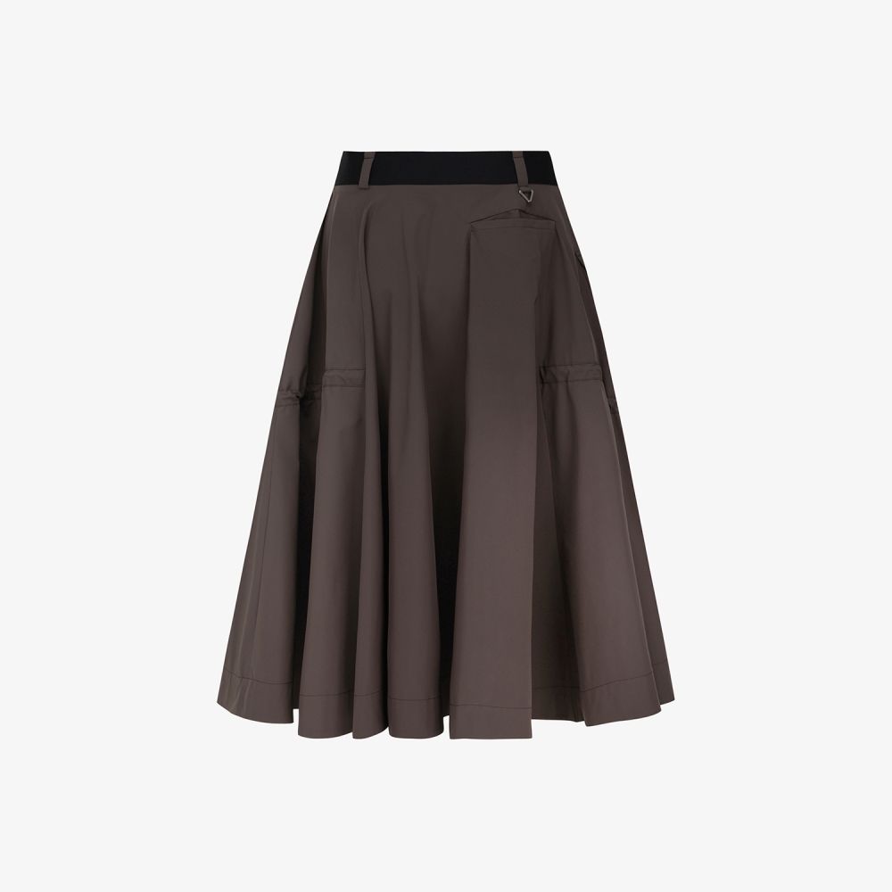 여성 사우스크로스 아웃 포켓 롱 스커트_브라운