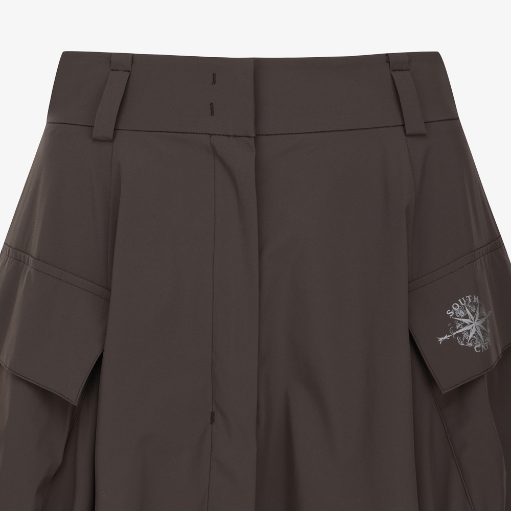 여성 사우스크로스 아웃 포켓 롱 스커트_브라운