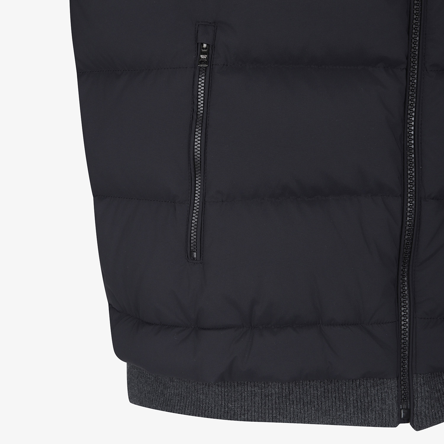 남성 사우스크로스 하이브리드 니트 다운 점퍼_블랙