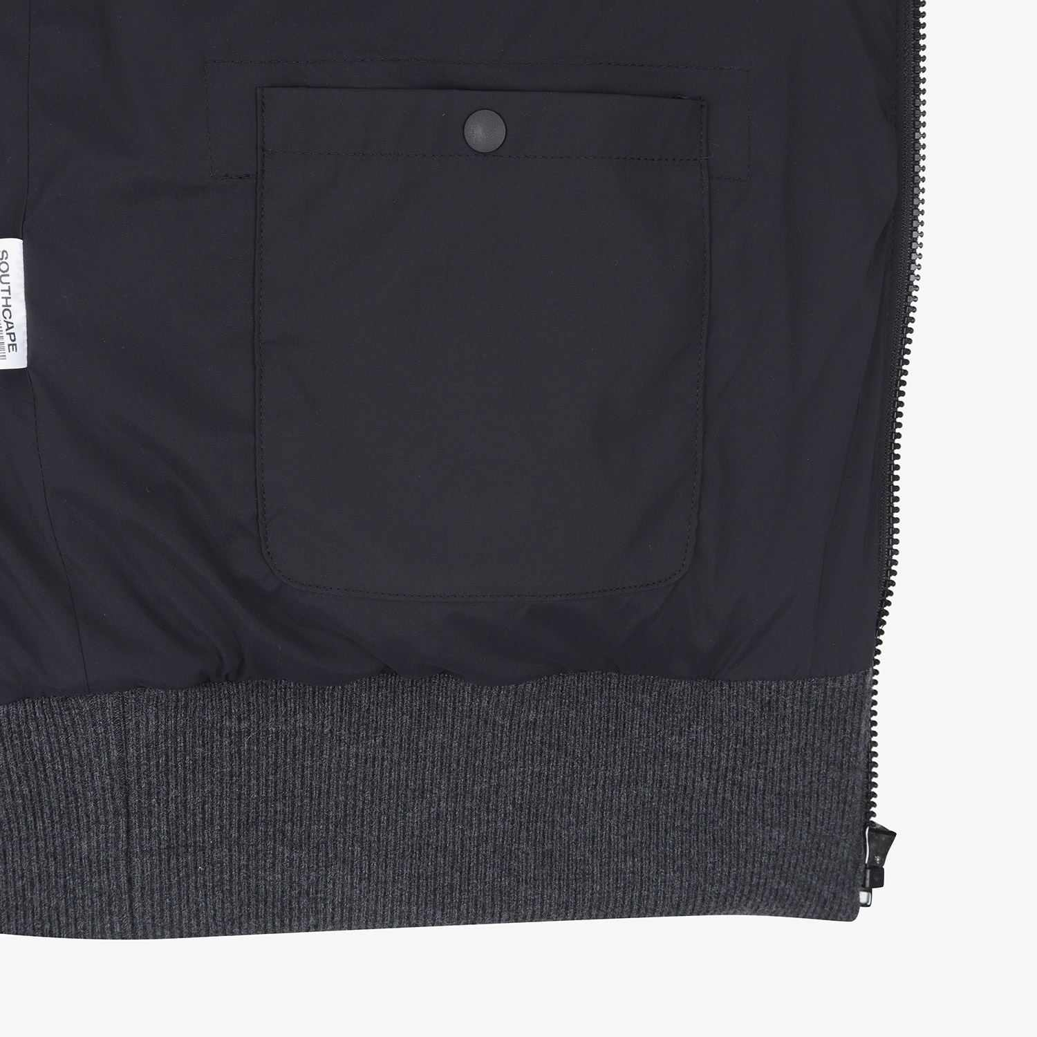 남성 사우스크로스 하이브리드 니트 다운 점퍼_블랙