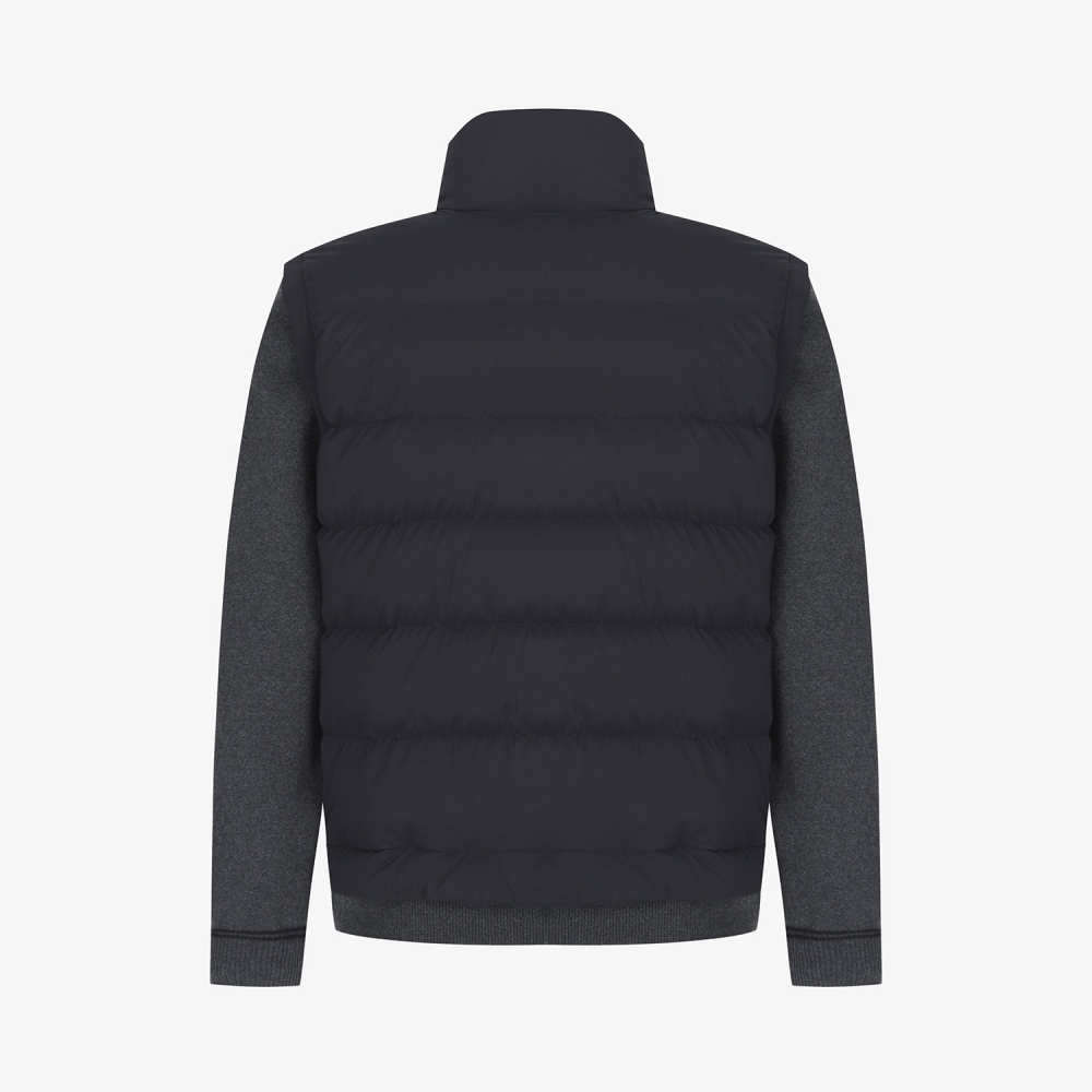 남성 사우스크로스 하이브리드 니트 다운 점퍼_블랙