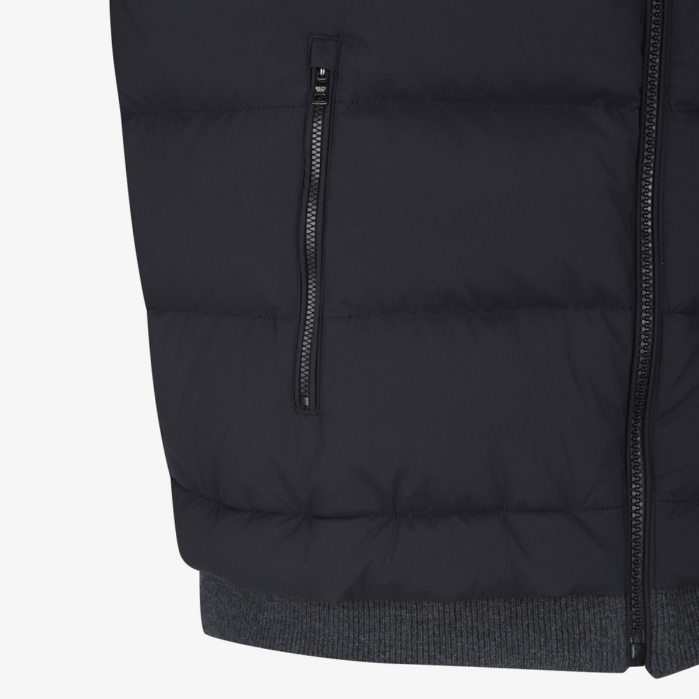 남성 사우스크로스 하이브리드 니트 다운 점퍼_블랙