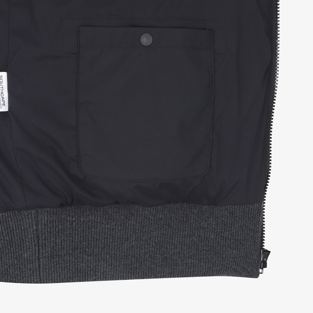 남성 사우스크로스 하이브리드 니트 다운 점퍼_블랙