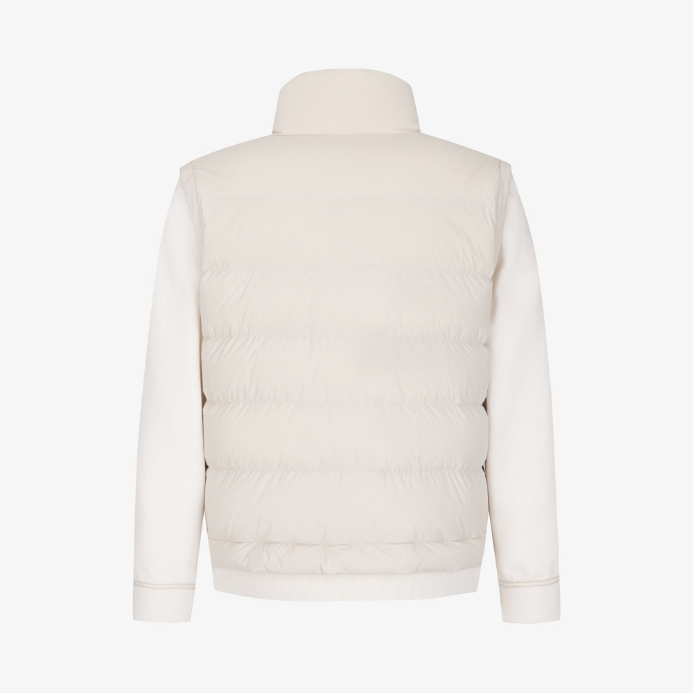 남성 사우스크로스 하이브리드 니트 다운 점퍼_라이트 베이지