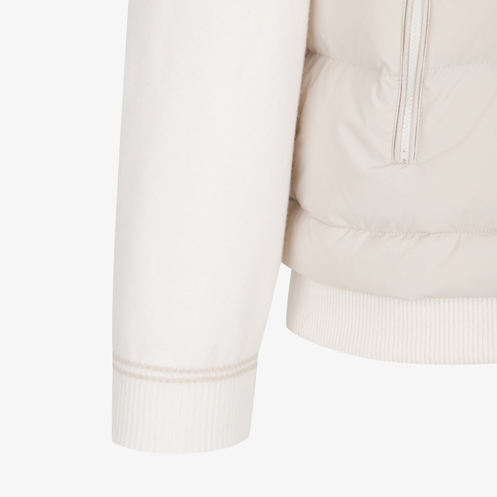 남성 사우스크로스 하이브리드 니트 다운 점퍼_라이트 베이지