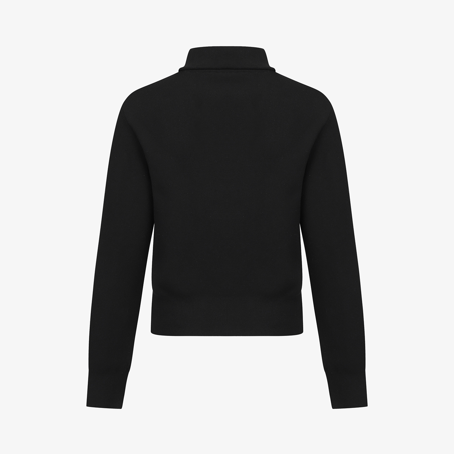 여성 사우스크로스 하이넥 하프집 니트 풀오버_블랙