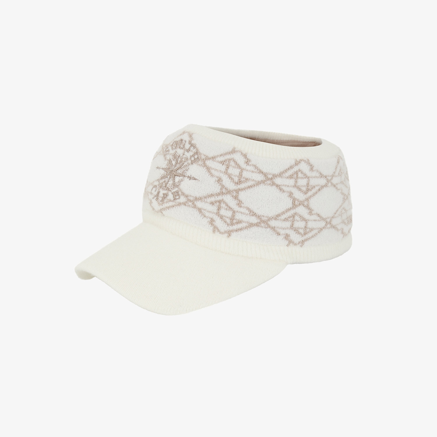 여성 사우스크로스 자카드 니트 바이저_아이보리