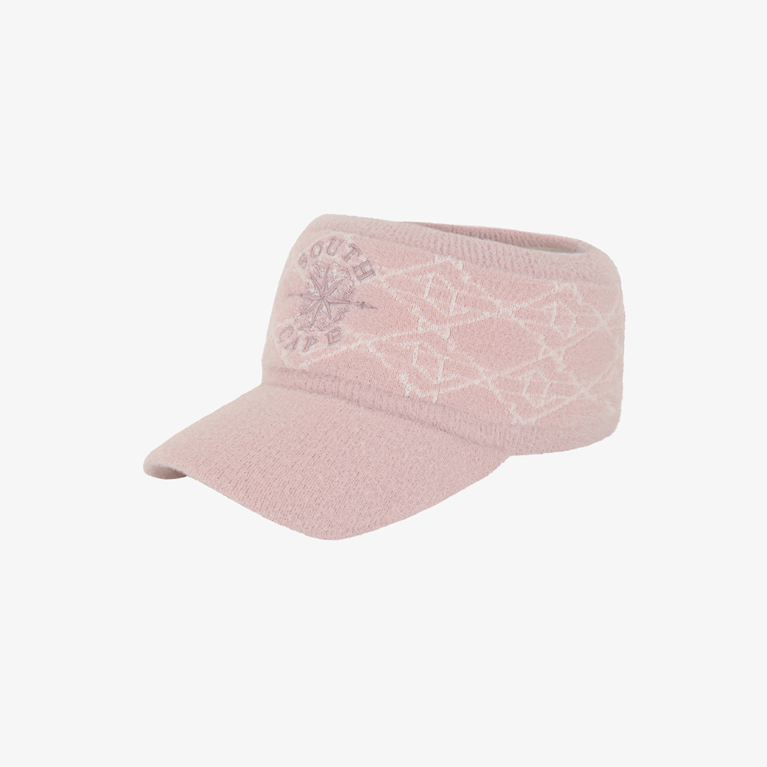 여성 사우스크로스 자카드 니트 바이저_라이트 핑크