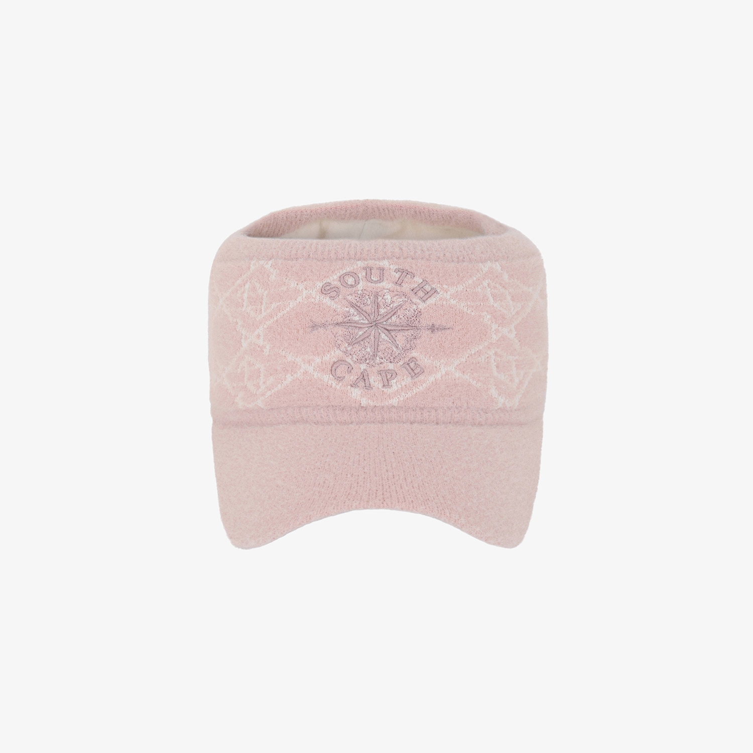 여성 사우스크로스 자카드 니트 바이저_라이트 핑크