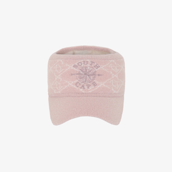 여성 사우스크로스 자카드 니트 바이저_라이트 핑크