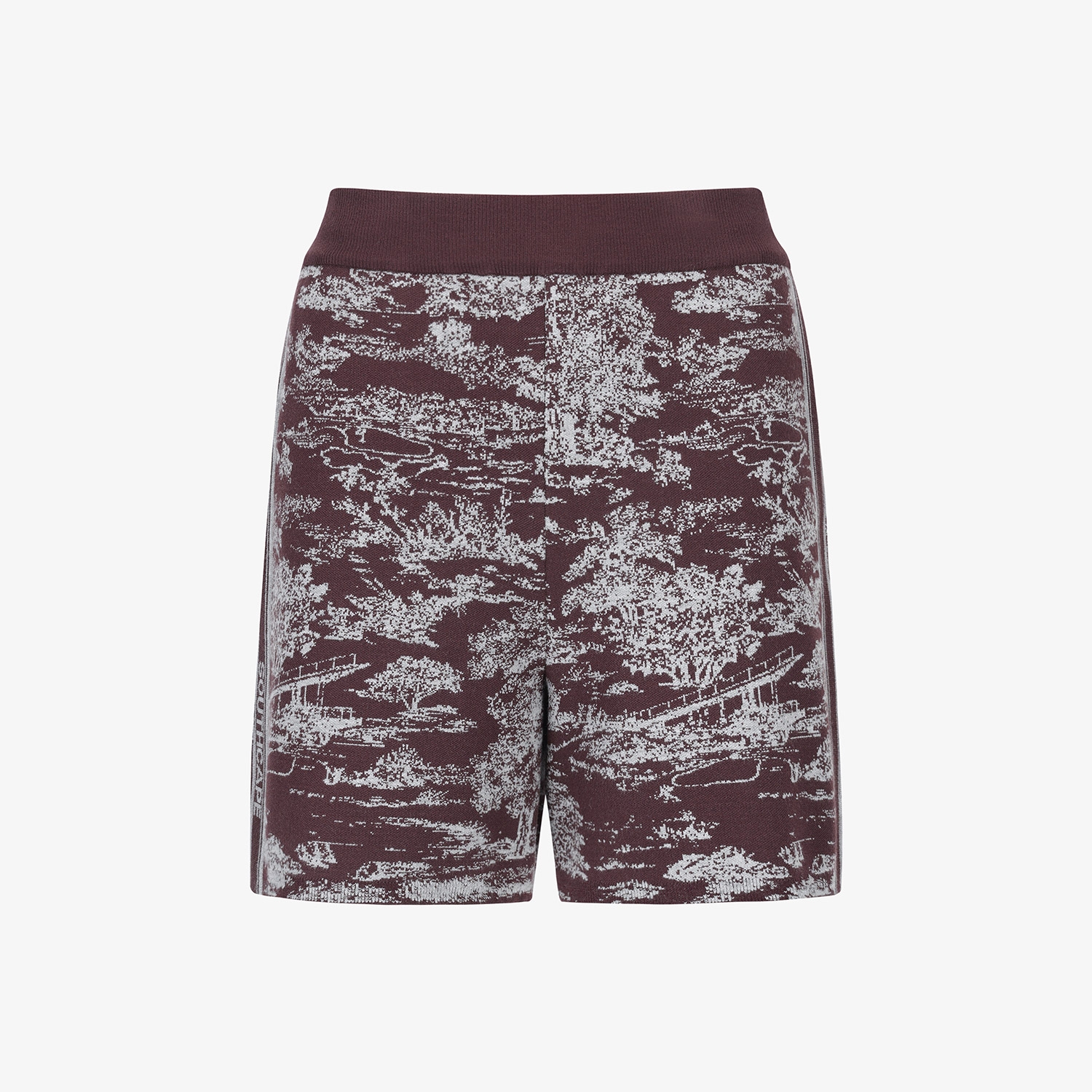사우스케이프 여성 남해 헤리티지 니트 숏팬츠_와인