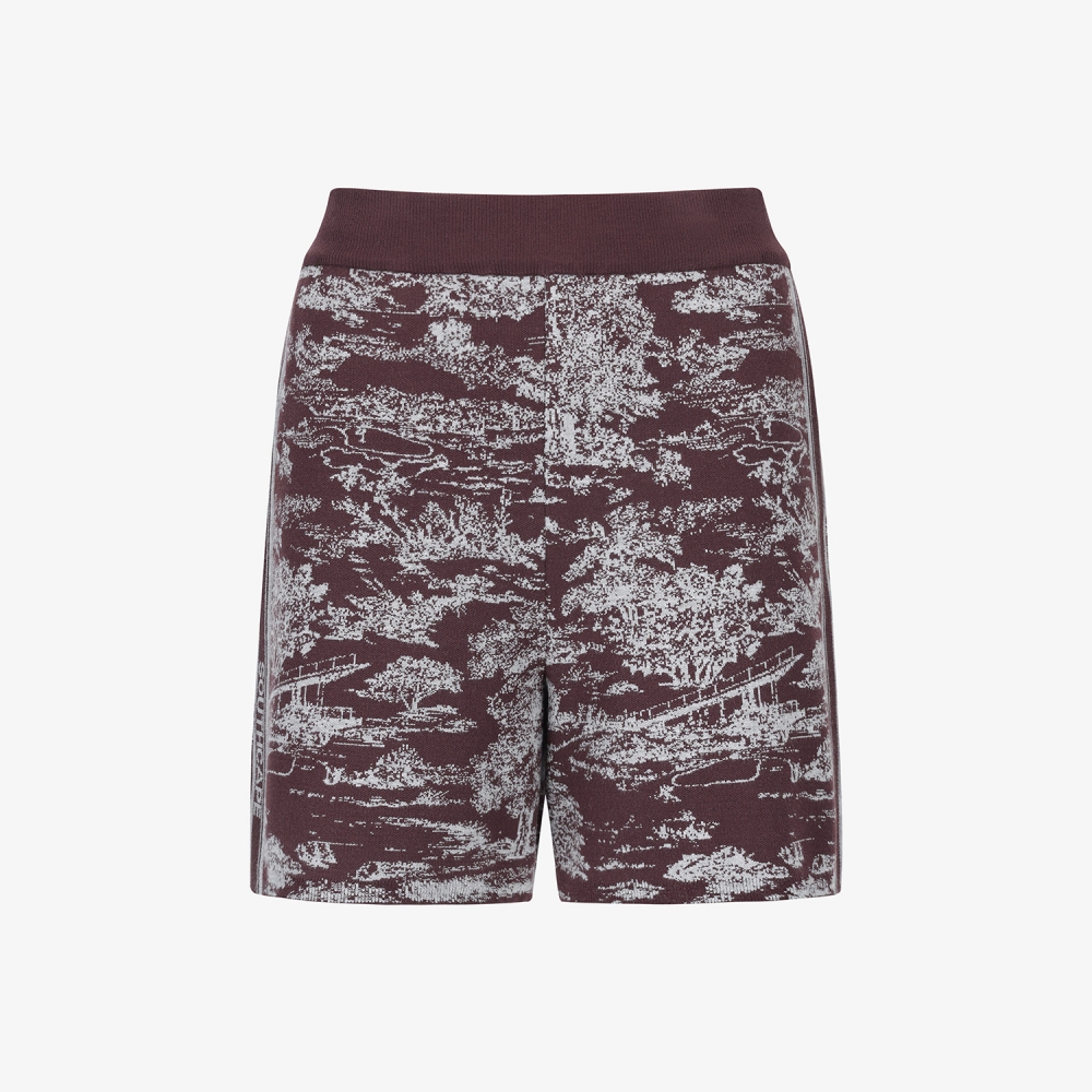 사우스케이프 여성 남해 헤리티지 니트 숏팬츠_와인