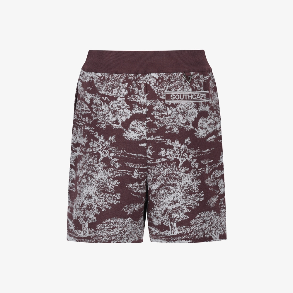 사우스케이프 여성 남해 헤리티지 니트 숏팬츠_와인
