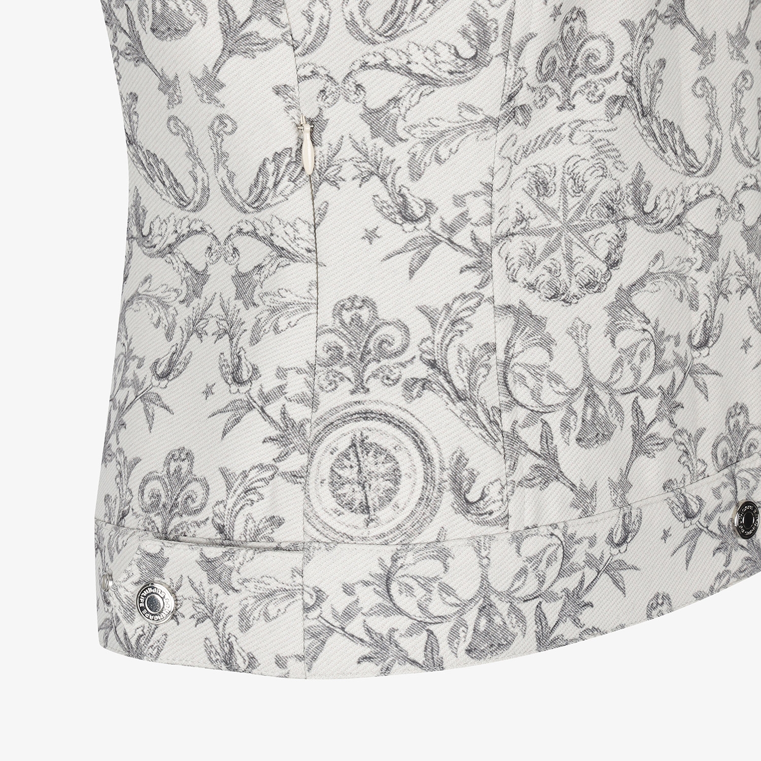 여성 사우스크로스 자카드 카라 베스트_아이보리