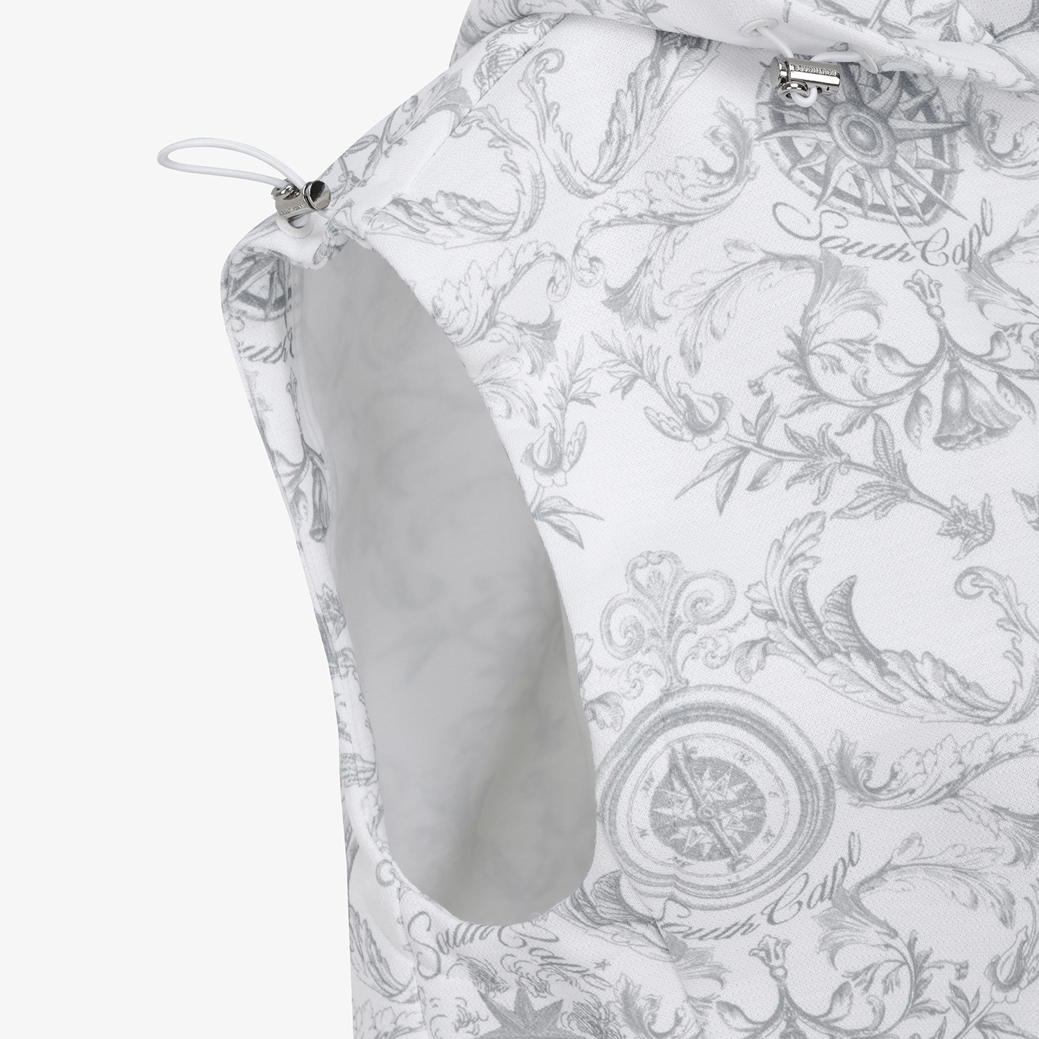 여성 사우스크로스 하이넥 후드 베스트_그레이