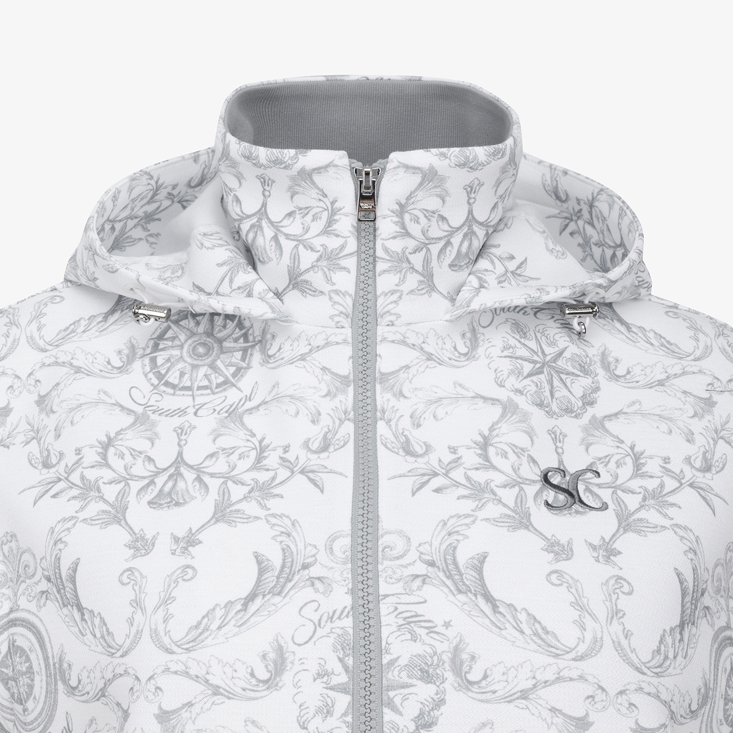 여성 사우스크로스 하이넥 후드 베스트_그레이