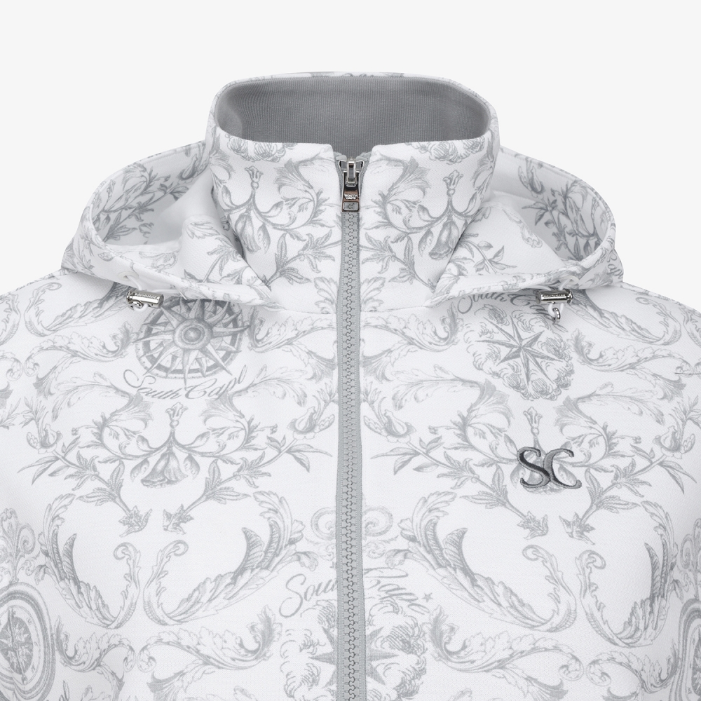 여성 사우스크로스 하이넥 후드 베스트_그레이