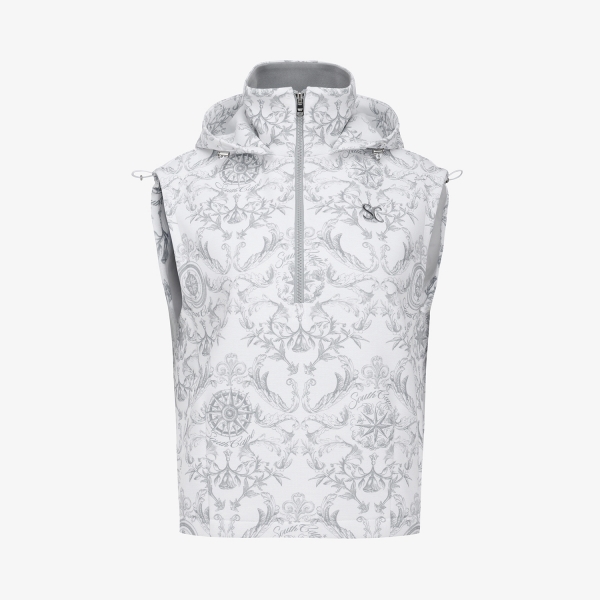 여성 사우스크로스 하이넥 후드 베스트_그레이