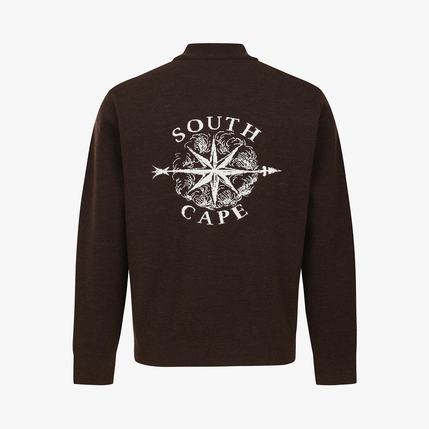 남성 사우스크로스 베이스볼 카라 니트 집업_브라운