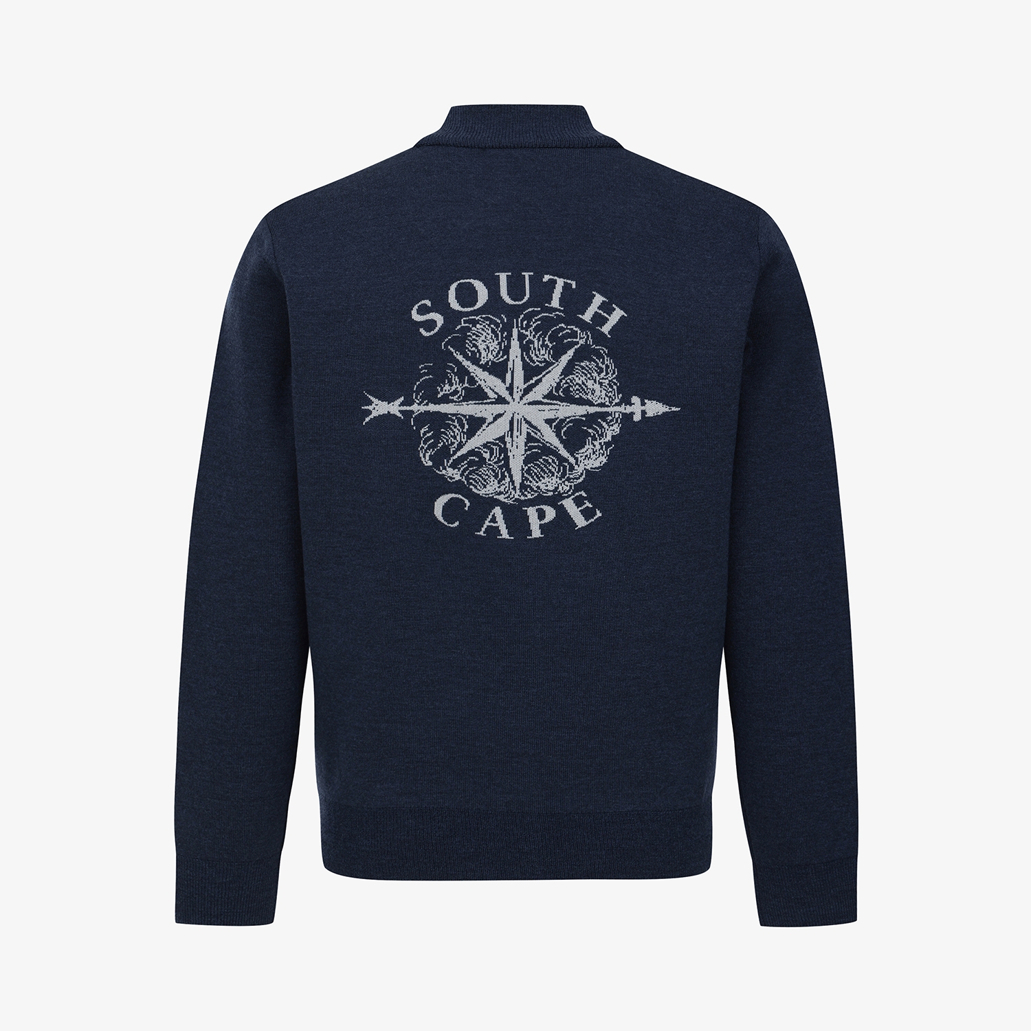 남성 사우스크로스 베이스볼 카라 니트 집업_네이비