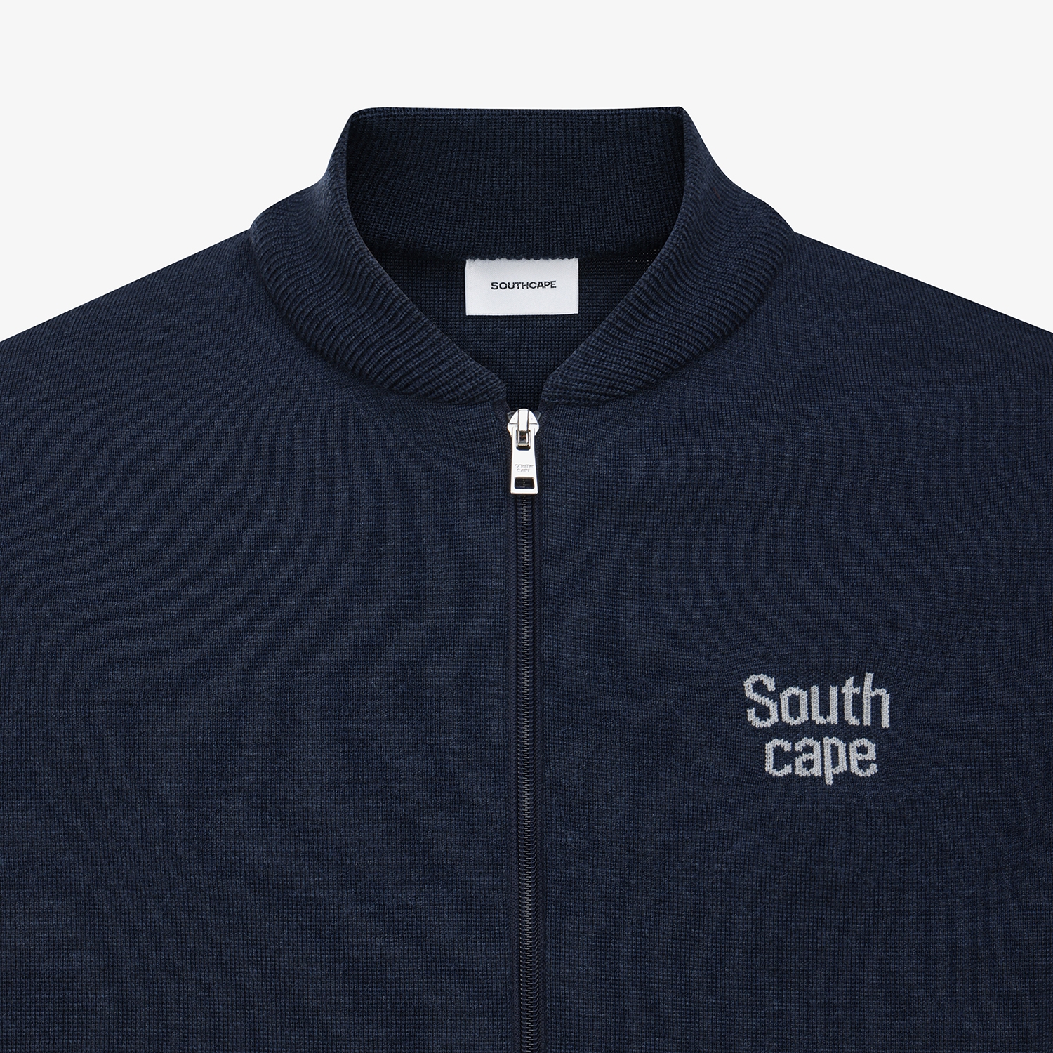 남성 사우스크로스 베이스볼 카라 니트 집업_네이비