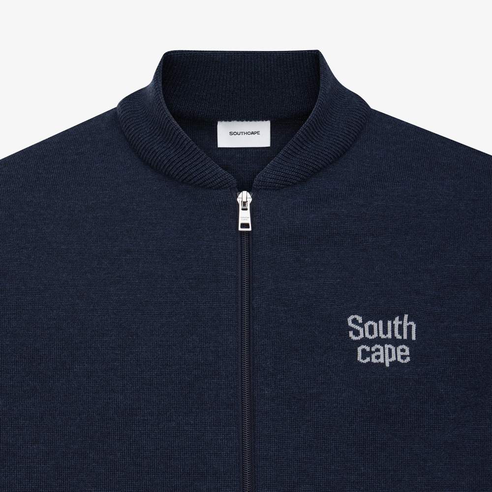 남성 사우스크로스 베이스볼 카라 니트 집업_네이비