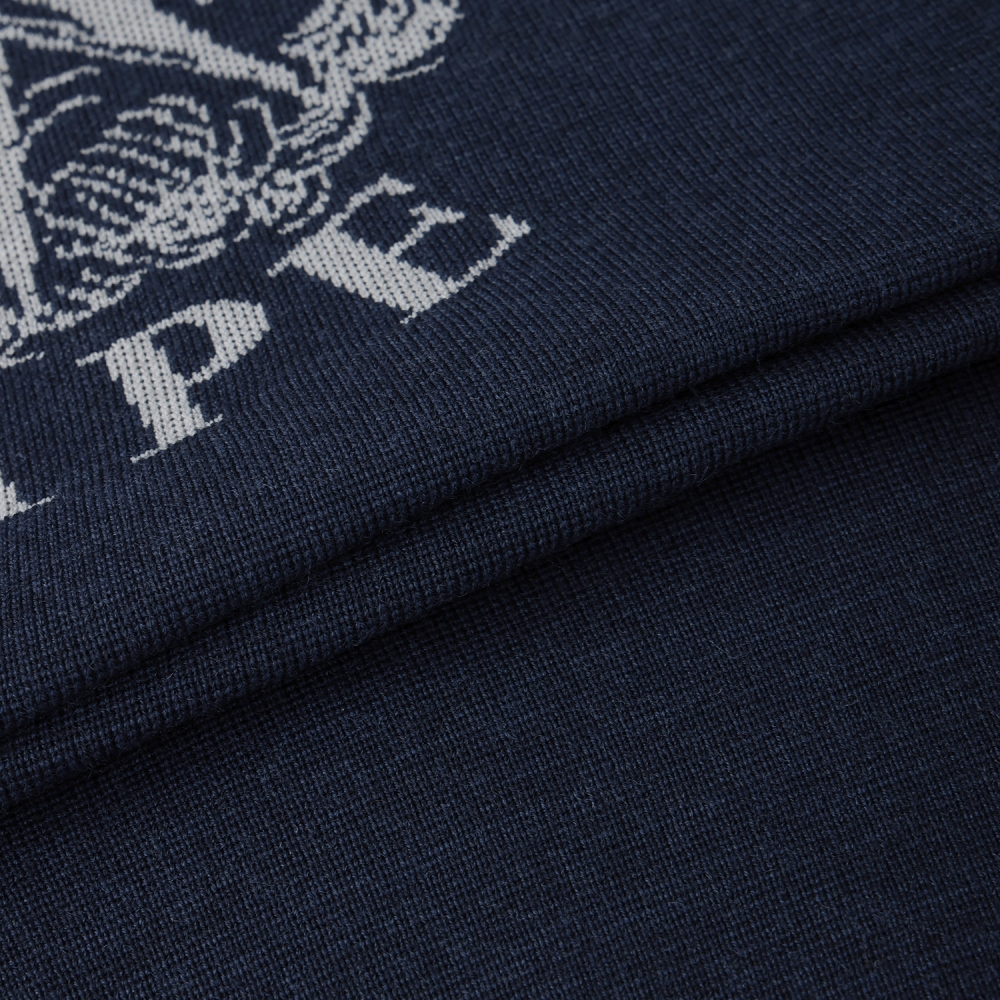 남성 사우스크로스 베이스볼 카라 니트 집업_네이비