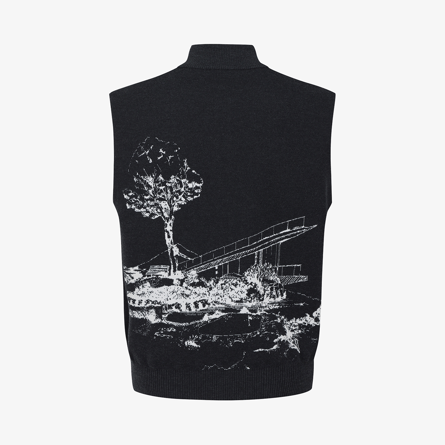 사우스케이프 남성 남해 헤리티지 집업 니트 베스트_다크 그레이