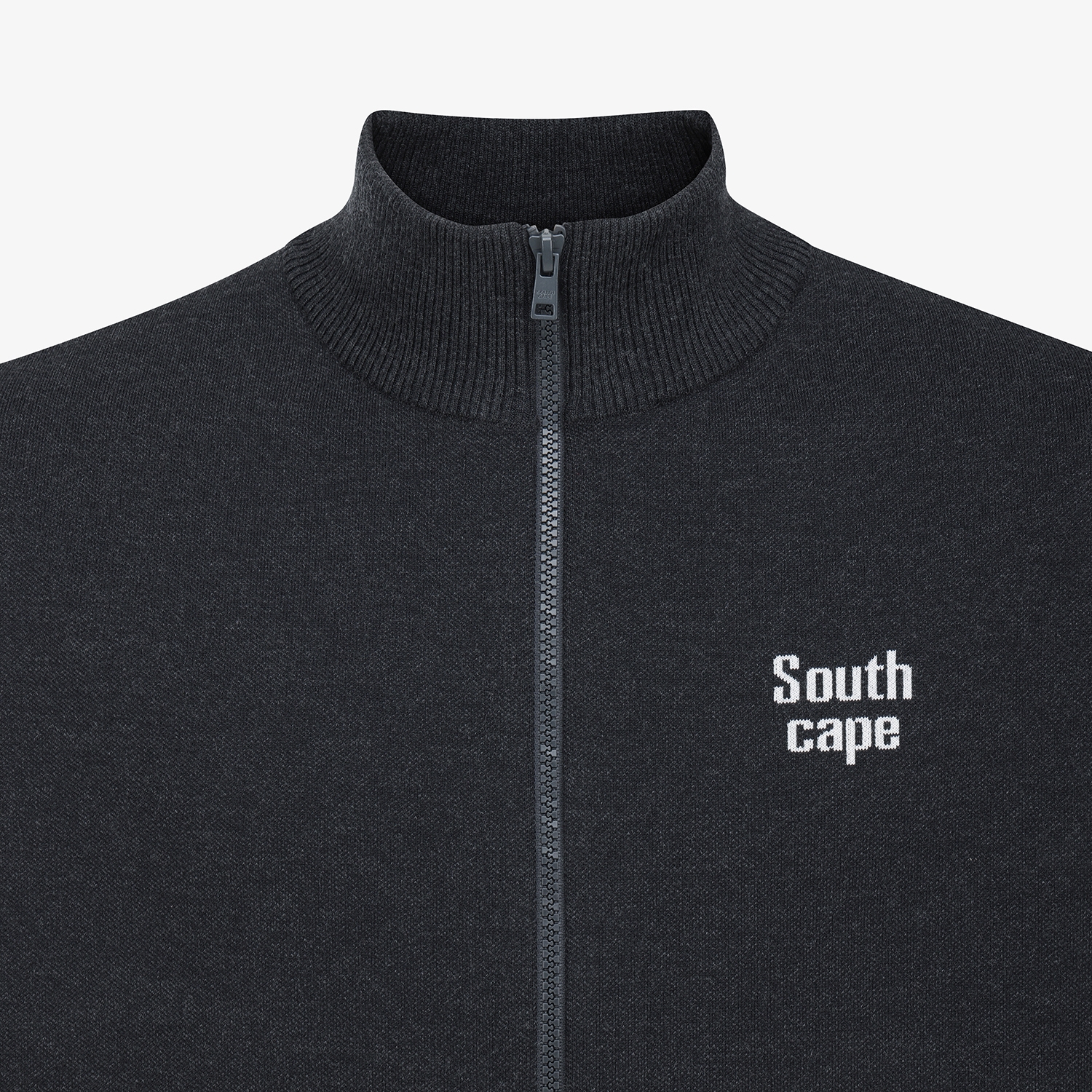 사우스케이프 남성 남해 헤리티지 집업 니트 베스트_다크 그레이